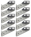 Beefed Up Stainless Steel Corner Braces for Furniture, Heavy Duty Trapezoid Angle Brackets with Pre Drilled Countersunk Holes, 10 Pack