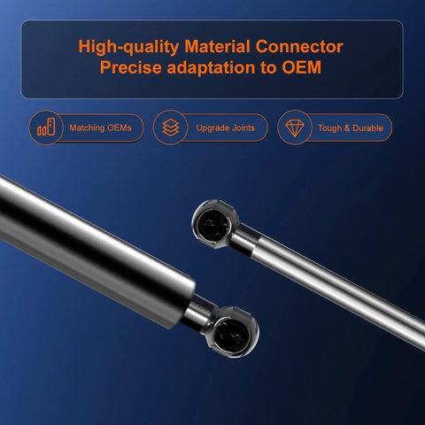 Close-up of Set of 2 Liftgate Replacement Lift Supports for Honda HR-V 2016 2017 2018, showcasing connectors and steel rods.