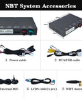 Wireless CarPlay Android Auto Retrofit Kit Decoder Box For BMW NBT System with cables, MIC, and WIFI Antenna