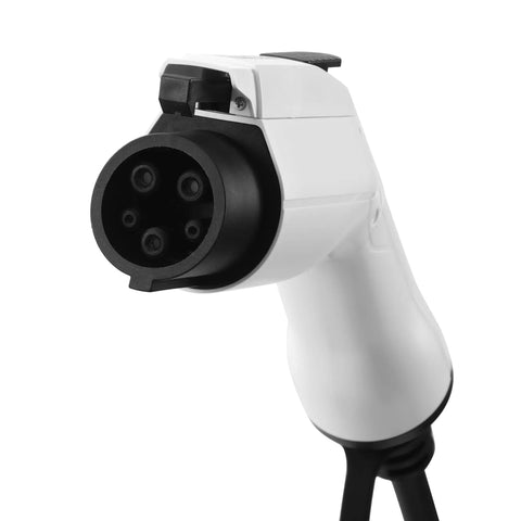 Close-up of Level 1 And Level 2 Portable EV Charger, 16 Amp, 90-260V, 3.5KW, handle with NEMA 5-15 plug