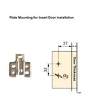 Killer Soft Close Cabinet Hinges Heavy Duty 35Mm Inset Design with plate mounting details for door installation.