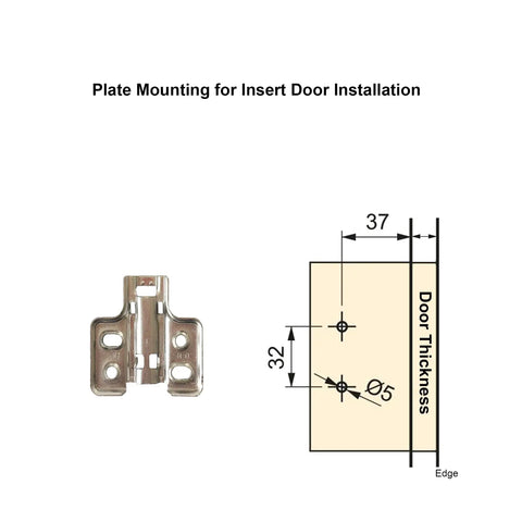 Killer Soft Close Cabinet Hinges Heavy Duty 35Mm Inset Design with plate mounting details for door installation.