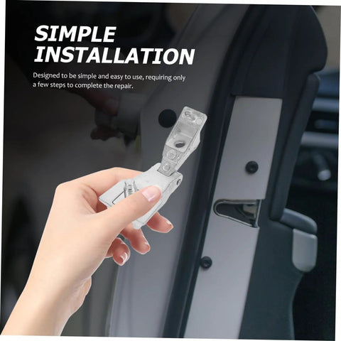 Hand holding Car Door Handle Hinge Repair Kit Easy DIY Quick Fix For Door Handle Hinge Parts Replacement Simple Install