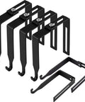 Four Pack Adjustable Cubicle Hangers For Office Partitions And Whiteboards, Universal Metal Hooks, Door Hanger Style Black Finish