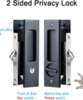 Privacy Pocket Door Lock Hardware For 6.3 Inch Pocket Doors Invisible Sliding Door Lock With Keys Recessed Handle Latch