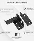 Heavy Duty Stainless Steel Slide Bolt Latch Locks Gates And Sheds Shut Tight Keeps Doors From Swinging Loose Rust Proof Security Hardware That Simply Stays Put, compact black latch with installation screws.