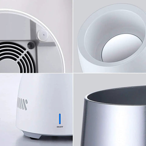 Close-up of the Portable Car Cup Beverage Cooler With Electric Adapter and 350ML Mug showcasing its compact design and controls.