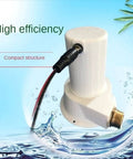 50W Micro Hydroelectric Generator Portable Turbine For Home Use with brushless permanent magnet motor on water background