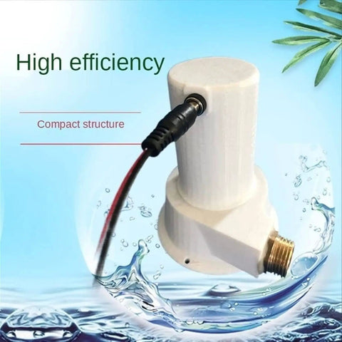50W Micro Hydroelectric Generator Portable Turbine For Home Use with brushless permanent magnet motor on water background
