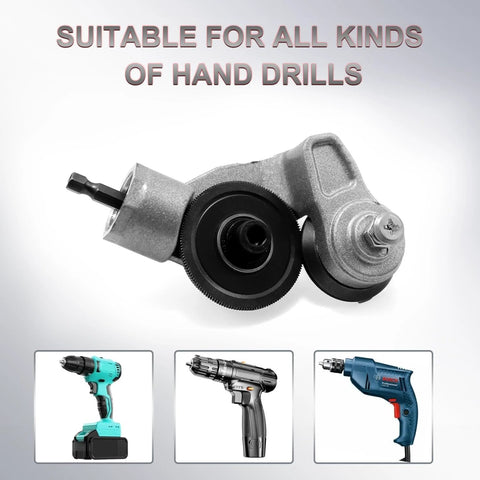 Jikbeed metal nibbler drill attachment for electric drills; gray steel sheet-metal cutter for 21-gauge sheets