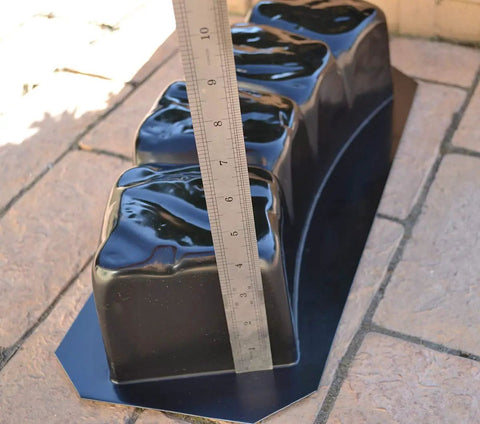 Two-Piece Concrete Border Edging Molds Set, 47.2 Inch Round Edge Stone Molds For DIY Gardens And Patios with ruler for scale