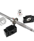 Rugged Linear Motion Guide With Rolled Ball Screw SFU1605 150 To 800mm Travel With Nut BKBF12 End Machined, disassembled components.