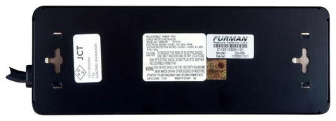 Beefy 6 Outlet Power Conditioner With 15 Foot Cord Black Studio Grade Surge Protector back view with labels