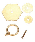Antique Brass Ring Pulls For Cabinets And Doors Hexagon Flower Design Drawer Handles parts including screw and flower plates