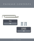 10 Pack Brushed Brass Cabinet Pulls, 7.5 Inch, 192mm, Gold Handles, Solid Zinc Alloy, package contents with screws