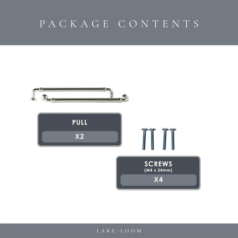 10 Pack Brushed Brass Cabinet Pulls, 7.5 Inch, 192mm, Gold Handles, Solid Zinc Alloy, package contents with screws