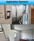 Application of sleek stainless steel cable management raceways and wire cord hideaway cover channels in various rooms.