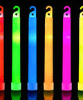 32 Pack Ultra Bright 6 Inch Glow Sticks With 12 Hour Glow in multiple colors on black background