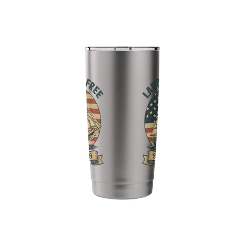 Patriotic Sailboat Stainless Steel Insulated Tumbler For Cold And Hot Beverages Red White And Blue Fourth Of July Gear