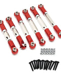Arrma 3S Camber And Steering Link Upgrade Kit, 6 Pieces Adjustable Turnbuckles For Vorteks Senton Granite Big Rock Typhon, Red Hard Anodized
