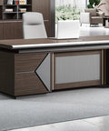 Top Shelf Large Adjustable Standing Computer Desk Engineered To Handle Your Daily Home Office Hustle And Executive Workspace Setup With Rustic Industrial Polish, features a modern design with storage.