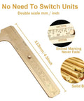 Pocket Brass Vernier Caliper With Double Scale Sliding Gauge Bead Measuring Tool Mini Gold Ruler 100mm Millimeter Gauge For Jewelry Making And Handy Quick Precise Measurements On The Go shown with dual scales and solid brass