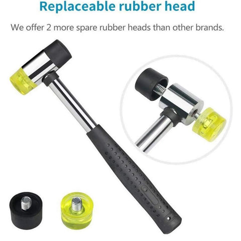 Kengbi 9Pc Steel Punch Set With Grip Handles, Multi Size Round Head Roll Pins And Starter Tools For Mechanics Plus Chisels To Repair Engines Or Cars Like Pro, rubber head close-up