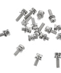 18 Piece Stainless Steel M6 Motorcycle Battery Bolt Kit With Nuts And Washers For Terminal Connectors, arranged on a white background