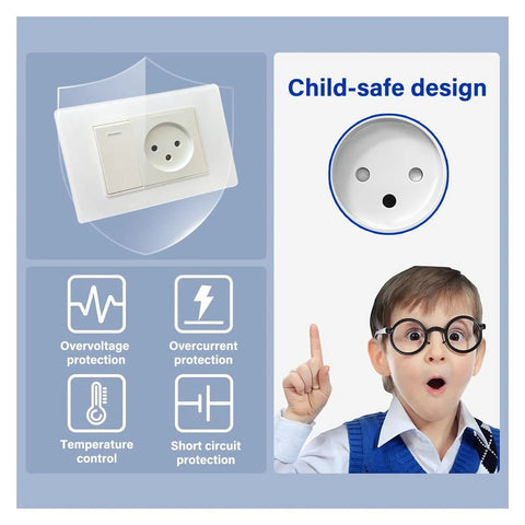 Premium White Tempered Glass Wall Socket With Rock Solid Build And Straight Up Hassle Free Install Plus Killer USB Type C Fast Charging For Israel Standard Home Wiring showcasing child-safe design and protection features.