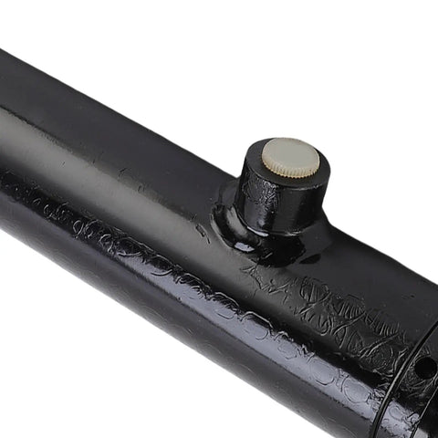 Close-up of Beefy 1.5 Inch Double Acting Hydraulic Cylinder with 10 Inch Stroke, 3500 PSI, SAE 6 9/16-18 UNF Interface detail