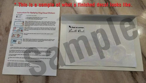 Instruction sheet and sample layout for Paragliding Paraglider Paramotor Vinyl Decal Sticker Dope Gloss Black 8 Inch.