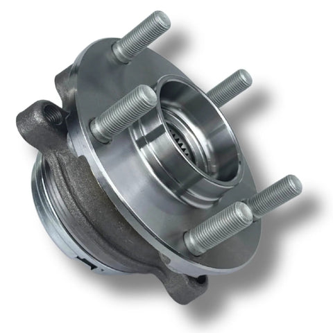 2 Pack 513296 Front Wheel Bearing Hub Assembly For JX35 2013, QX50 2019, QX60 2014-2019 And Nissan Altima, Maxima, Murano, Pathfinder 2013-2019 5 Lug Direct Fit OEM Grade Wheel Hub Bearings, close-up of 5-lug assembly