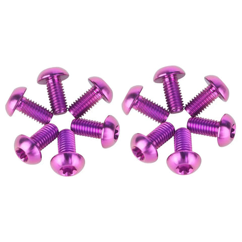 12 Pack Titanium Bolts For Bicycle Disc Brake Rotors T25 Torx M5x10mm Purple, Lightweight And Corrosion Resistant Fasteners