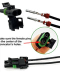 Waterproof 2 Pin Automotive Connector Kit 20 Sets For 18 14 AWG Wiring DIY Friendly with female pin alignment detail