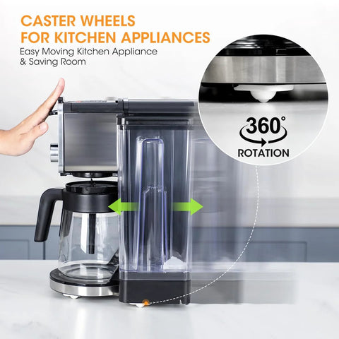 Aieve self-adhesive caster wheels for kitchen appliances; 8-pack, small appliance rollers with 360° rotation for countertop use