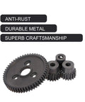 54T 0.8 32 Pitch Metal Spur Gear Set With 15T 17T 19T Pinions And 3.175mm Coupler for Traxxas RC vehicles, durable steel