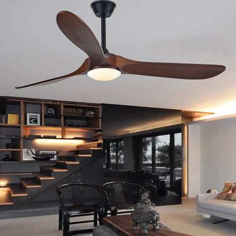 Farmhouse Outdoor Ceiling Fan With Lights, 60 Inch Wood Blade Damp Rated For Patios Gazebos And Porches, living room view