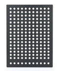 Perforated side panel of Tough As Nails Heavy Duty Adjustable Steel Storage Shelves, black metal design for garage use.