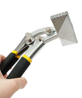 Hand Seamer For Sheet Metal With Straight And Curved Jaw, Pro Grade Manual Bender Tool With Ergonomic Handles
