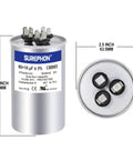 60uF And 10uF Dual Run Start Capacitor For AC Unit Fans, Heat Pumps, And Condensers, CBB65 370 To 440 VAC, Five Percent Tolerance