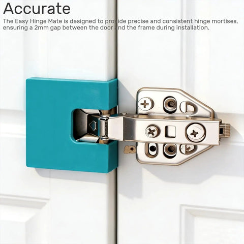 Two Pack Door Hinge Jig For Accurate Mortises And Precise Door Alignment With A Consistent 2mm Gap During Installation in use