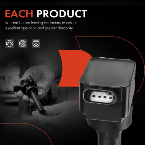 Close-up of ignition coil, Drop In Ignition Coil For Hyundai And Kia 2.0L Four Cylinder Cars Like Elantra, Sonata, Veloster, Forte, Kona