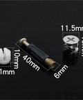 Heavy Duty Cam Lock Fitting Hardware Kit With Thickened Rust Proof Cam Screws And Eccentric Wheel Nuts For Top Shelf Cabinet Assembly And Zero Sweat Wardrobe Setup 50Piece Pack, detailed parts shown.