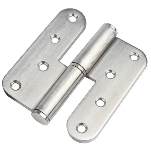 Stainless Steel Door Hinges 6 Pack 3.5 Inch H Shape Lift Off Left and Right Hand with Removable Pin shown laid flat