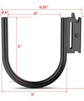 Dimensions of E Track J Hooks Heavy Duty Hanging Hooks For Trailers with 1400 lb capacity and powder-coated steel.