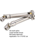 Beefy Stainless Steel RC Drive Shaft M4 2 Pack For 1/10 Scale Crawlers With Universal Six Tooth Spline Brass Ball End 91mm