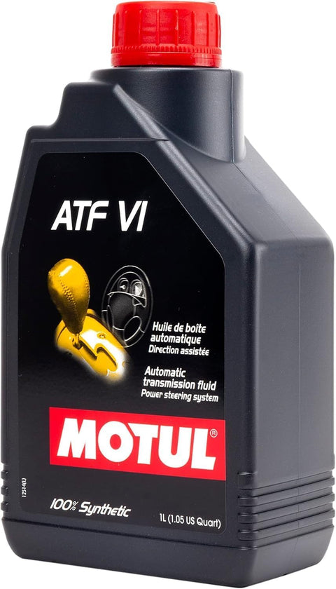 100 Percent Synthetic Dexron VI Automatic Transmission Fluid For Modern Automatics And Power Steering Systems With Smooth Shifting And Anti Wear Protection Dexron VI Compatible High Performance ATF 1 Liter black 1L bottle