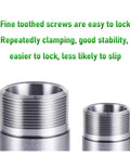 Detailed view of Top Shelf Spindle Motor Extension Rod for CNC Milling showing fine toothed screws for secure locking.
