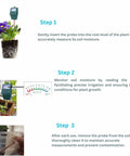 Moisture Meter For Plants And Soil Indoor Outdoor Hygrometer Sensor Kit Easy Soil Moisture Test For Garden Lawn Farm And Pots No Battery Needed Plug And Read displayed in use with instructions.
