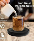 Electric Coffee Mug Warmer With Three Custom Heat Levels And Smart Auto Shut Off Keeps Your Morning Brew Straight Up Toast For Chill Work Days Or Lazy Weekend Routines On Your Workspace Desk In Crisp White Finish.